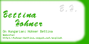 bettina hohner business card